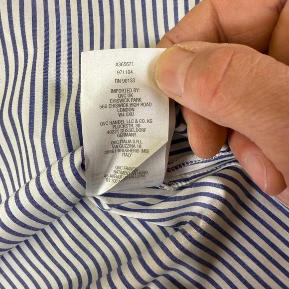 Quaker Factory by Jeanne Bice‎ XL Blue White Stripe Embroidered Sunflower Shirt - Picture 16 of 16